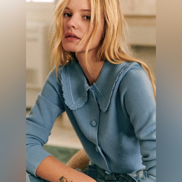 Sezane Jackets & Blazers - Sézane Bettany Cardigan in Vintage Blue Size M